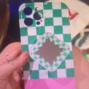 Green and Pink Checkered Phone Case